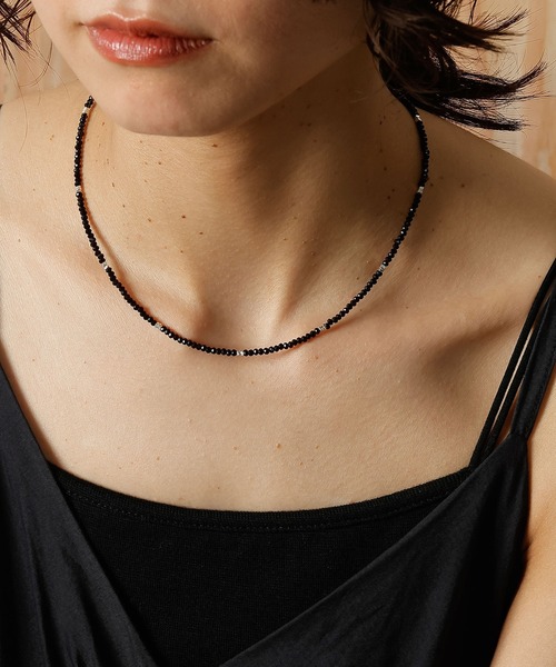 emesuelee(エメスーリー)の「silver925 black spinel necklace シルバー925(ネックレス・レディース・ブラック・フリー)」の2枚目の写真