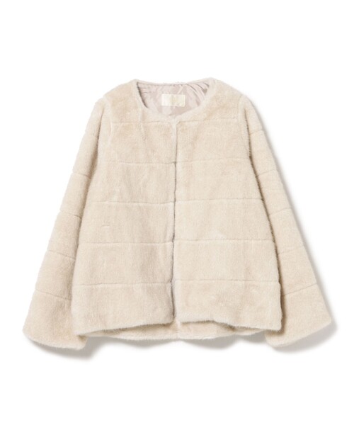 BEAMS HEART（ビームスハート）の「【WEB限定】フェイクファーノーカラージャケット（ノーカラージャケット・レディース・ブラウン/ホワイト系その他5・FREE）」の11枚目の写真