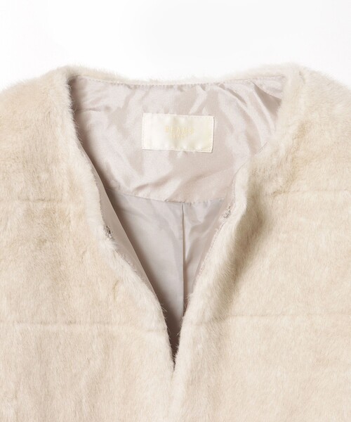 BEAMS HEART（ビームスハート）の「【WEB限定】フェイクファーノーカラージャケット（ノーカラージャケット・レディース・ブラウン/ホワイト系その他5・FREE）」の12枚目の写真