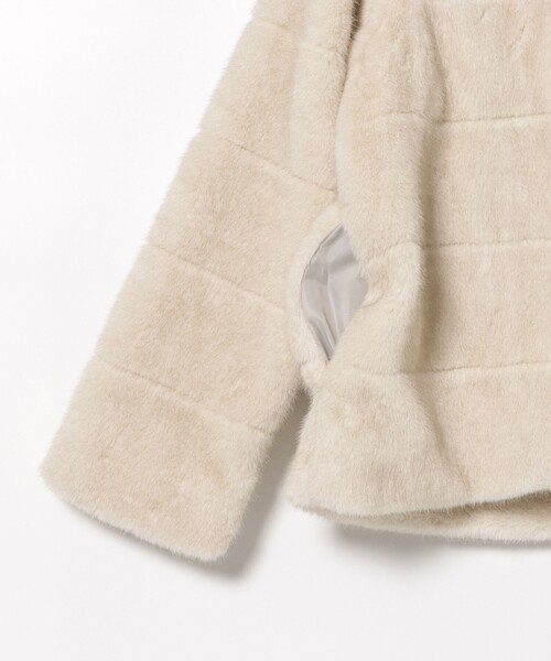 BEAMS HEART（ビームスハート）の「【WEB限定】フェイクファーノーカラージャケット（ノーカラージャケット・レディース・ブラウン/ホワイト系その他5・FREE）」の13枚目の写真