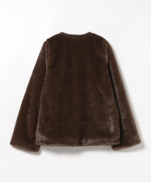 BEAMS HEART（ビームスハート）の「【WEB限定】フェイクファーノーカラージャケット（ノーカラージャケット・レディース・ブラウン/ホワイト系その他5・FREE）」の19枚目の写真