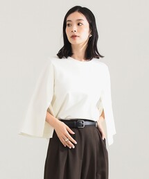 Demi-Luxe BEAMS（デミルクス ビームス）の「レーヨン ナイロン ポンチスリット プルオーバー（Tシャツ/カットソー・レディース）」