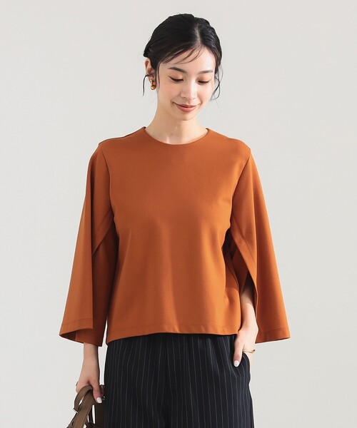 Demi-Luxe BEAMS（デミルクス ビームス）の「【12/4値下げ】レーヨン ナイロン ポンチスリット プルオーバー（Tシャツ/カットソー・レディース・チャコールグレー/ホワイト/レッド系その他6・ONE SIZE）」の3枚目の写真