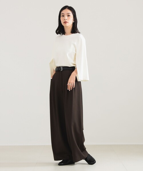 Demi-Luxe BEAMS（デミルクス ビームス）の「【12/4値下げ】レーヨン ナイロン ポンチスリット プルオーバー（Tシャツ/カットソー・レディース・チャコールグレー/ホワイト/レッド系その他6・ONE SIZE）」の5枚目の写真