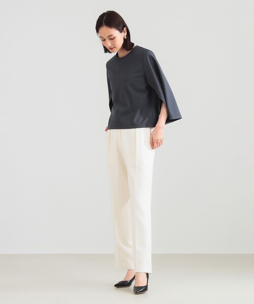 Demi-Luxe BEAMS（デミルクス ビームス）の「【12/4値下げ】レーヨン ナイロン ポンチスリット プルオーバー（Tシャツ/カットソー・レディース・チャコールグレー/ホワイト/レッド系その他6・ONE SIZE）」の10枚目の写真