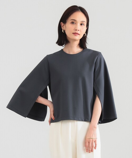 Demi-Luxe BEAMS（デミルクス ビームス）の「【12/4値下げ】レーヨン ナイロン ポンチスリット プルオーバー（Tシャツ/カットソー・レディース・チャコールグレー/ホワイト/レッド系その他6・ONE SIZE）」の12枚目の写真