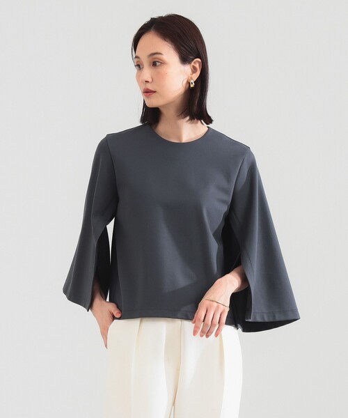 Demi-Luxe BEAMS（デミルクス ビームス）の「【12/4値下げ】レーヨン ナイロン ポンチスリット プルオーバー（Tシャツ/カットソー・レディース・チャコールグレー/ホワイト/レッド系その他6・ONE SIZE）」の13枚目の写真