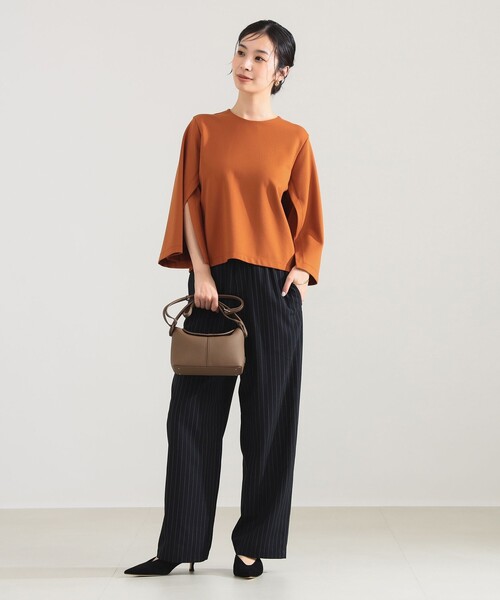 Demi-Luxe BEAMS（デミルクス ビームス）の「【12/4値下げ】レーヨン ナイロン ポンチスリット プルオーバー（Tシャツ/カットソー・レディース・チャコールグレー/ホワイト/レッド系その他6・ONE SIZE）」の15枚目の写真