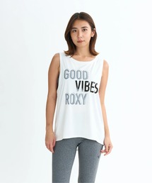 GOOD VIBES TANK/ロキシー水陸両用速乾UVケアフロントプリントノースリーブ・タンクトップ（水着）