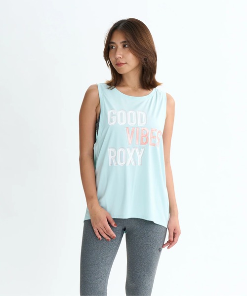 ROXY(ロキシー)の「GOOD VIBES TANK/ロキシー水陸両用速乾UVケアフロントプリントノースリーブ・タンクトップ(水着)(タンクトップ・レディース・ブラック/ミント/ホワイト・LARGE/MEDIUM/SMALL)」の3枚目の写真