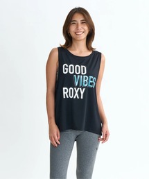 GOOD VIBES TANK/ロキシー水陸両用速乾UVケアフロントプリントノースリーブ・タンクトップ(水着)
