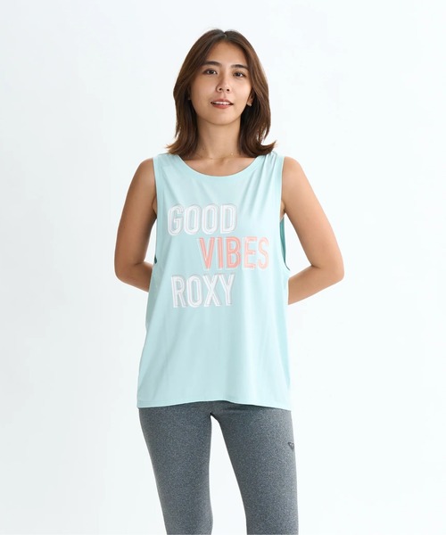 ROXY(ロキシー)の「GOOD VIBES TANK/ロキシー水陸両用速乾UVケアフロントプリントノースリーブ・タンクトップ(水着)(タンクトップ・レディース・ブラック/ミント/ホワイト・LARGE/MEDIUM/SMALL)」の4枚目の写真