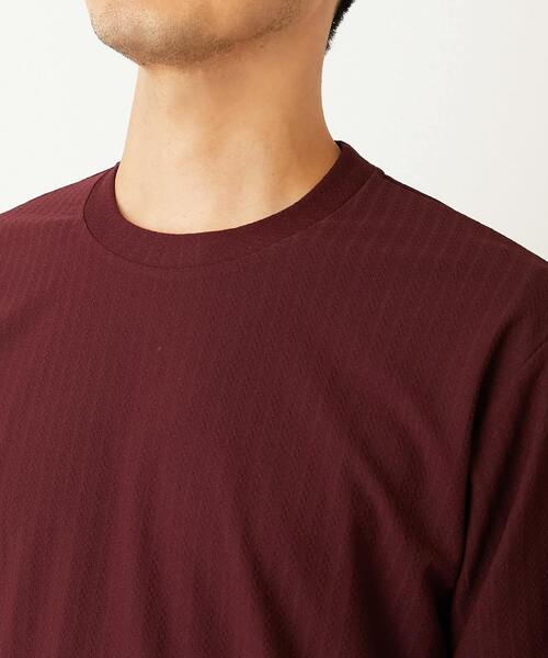 MEN'S MELROSE（メンズメルローズ）の「ストレッチストライプクルーネックTシャツ（Tシャツ/カットソー・メンズ・チャコールグレー/ホワイト/ボルドー・3/4/2）」の8枚目の写真