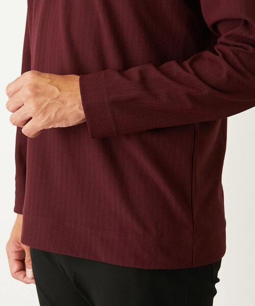 MEN'S MELROSE（メンズメルローズ）の「ストレッチストライプクルーネックTシャツ（Tシャツ/カットソー・メンズ・チャコールグレー/ホワイト/ボルドー・3/4/2）」の9枚目の写真