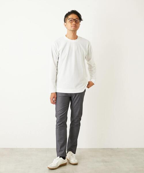 MEN'S MELROSE（メンズメルローズ）の「ストレッチストライプクルーネックTシャツ（Tシャツ/カットソー・メンズ・チャコールグレー/ホワイト/ボルドー・3/4/2）」の18枚目の写真
