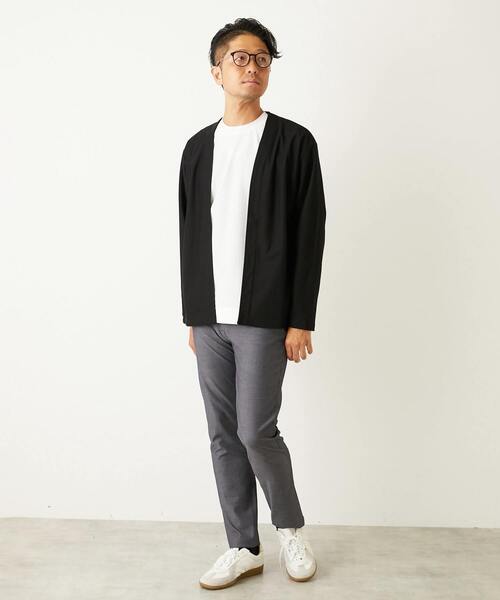 MEN'S MELROSE（メンズメルローズ）の「ストレッチストライプクルーネックTシャツ（Tシャツ/カットソー・メンズ・チャコールグレー/ホワイト/ボルドー・3/4/2）」の20枚目の写真