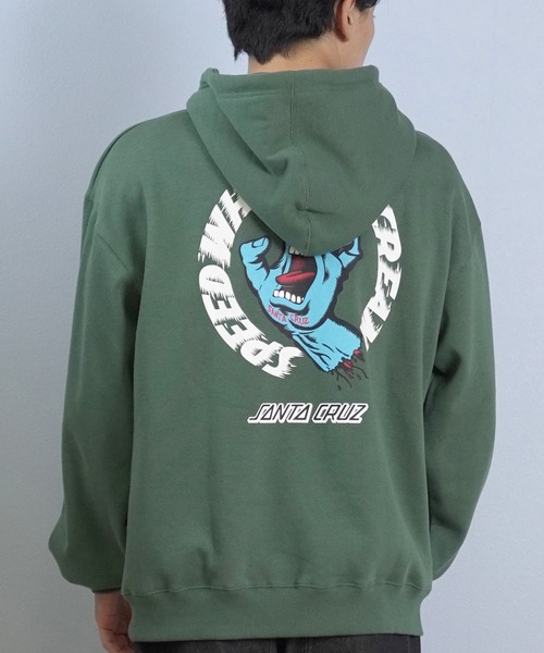 SANTA CRUZ（サンタクルーズ）の「SANTACRUZ/サンタクルーズ SW STRIP HOODED PARKER パーカー 502254302（パーカー・メンズ・シルバーグレー/ライトブラック/グリーン・M/XL/L）」の3枚目の写真