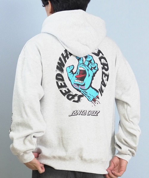 SANTA CRUZ（サンタクルーズ）の「SANTACRUZ/サンタクルーズ SW STRIP HOODED PARKER パーカー 502254302（パーカー・メンズ・シルバーグレー/ライトブラック/グリーン・M/XL/L）」の2枚目の写真