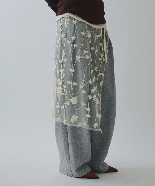 ELLEgirl（エルガール）の「フラワーモチーフラップスカート（スカート・レディース・アイボリー/ブラック・FREE）」の10枚目の写真