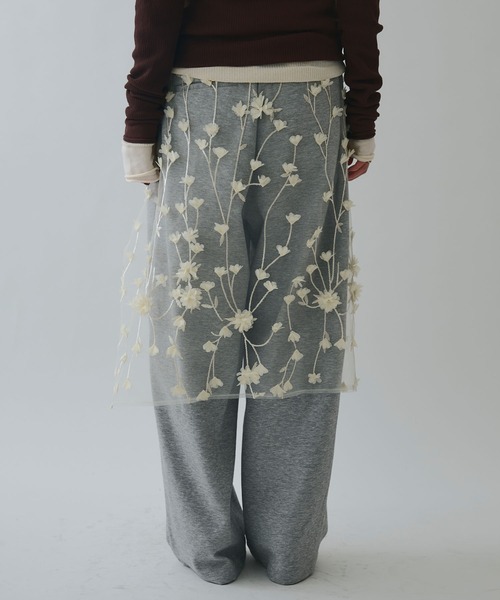 ELLEgirl（エルガール）の「フラワーモチーフラップスカート（スカート・レディース・アイボリー/ブラック・FREE）」の11枚目の写真