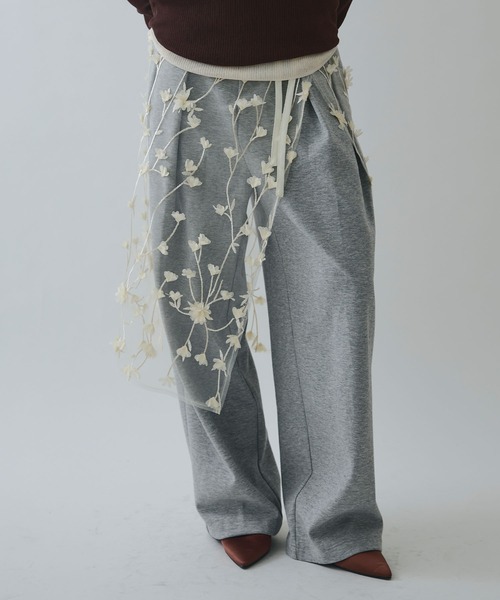 ELLEgirl（エルガール）の「フラワーモチーフラップスカート（スカート・レディース・アイボリー/ブラック・FREE）」の8枚目の写真