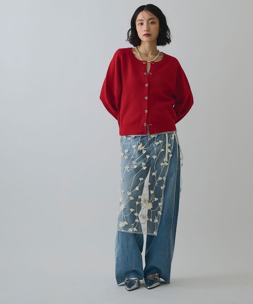 ELLEgirl（エルガール）の「フラワーモチーフラップスカート（スカート・レディース・アイボリー/ブラック・FREE）」の15枚目の写真