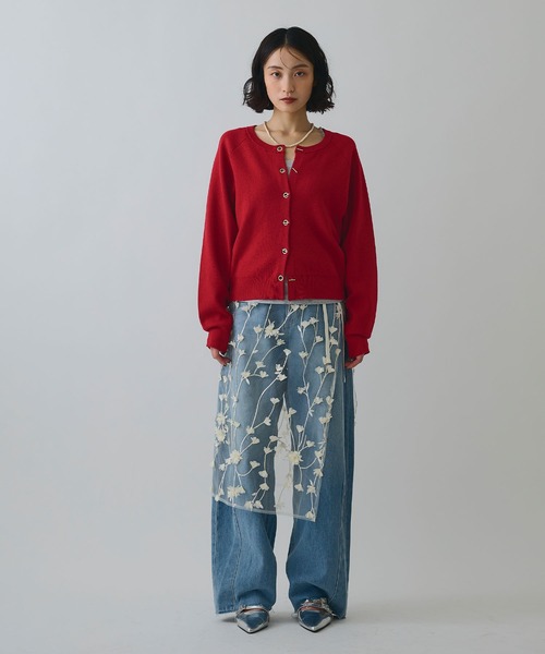 ELLEgirl（エルガール）の「フラワーモチーフラップスカート（スカート・レディース・アイボリー/ブラック・FREE）」の16枚目の写真