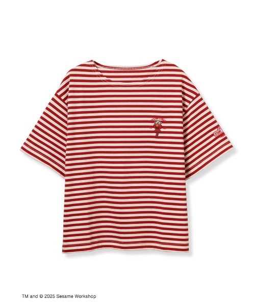 SESAME STREET(セサミストリート)の「【LADIES】マリンボーダー コットンプルオーバー(Tシャツ/カットソー・レディース・グリーン/レッド/ピンク/イエロー/ネイビー・F)」の5枚目の写真