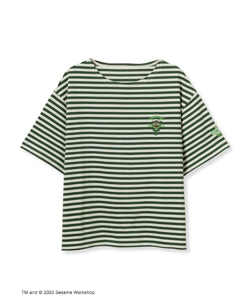 SESAME STREET(セサミストリート)の「【LADIES】マリンボーダー コットンプルオーバー(Tシャツ/カットソー・レディース・グリーン/レッド/ピンク/イエロー/ネイビー・F)」の2枚目の写真