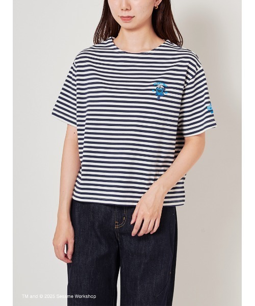 SESAME STREET(セサミストリート)の「【LADIES】マリンボーダー コットンプルオーバー(Tシャツ/カットソー・レディース・グリーン/レッド/ピンク/イエロー/ネイビー・F)」の12枚目の写真