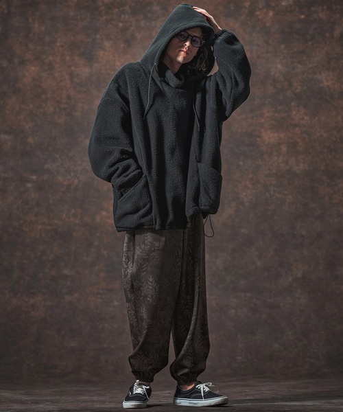 Jih Nunc（ジーヌンク）の「mp14001-リーフ総柄ポンチジョガーパンツ(JIH-R1135)（その他パンツ・メンズ・ベージュ/チャコール・S/L/M）」の9枚目の写真