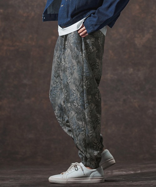 Jih Nunc（ジーヌンク）の「mp14001-リーフ総柄ポンチジョガーパンツ(JIH-R1135)（その他パンツ・メンズ・ベージュ/チャコール・S/L/M）」の13枚目の写真