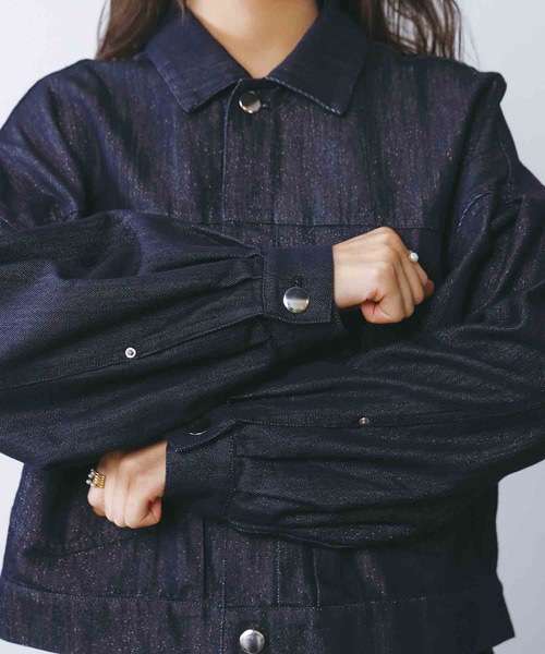 PICCIN(ピッチン)の「ラメデニムジャケット(デニムジャケット・レディース・ブルー・M)」の10枚目の写真