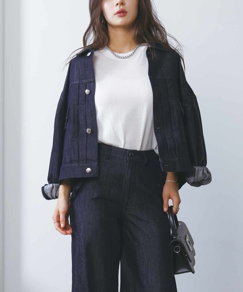 PICCIN(ピッチン)の「ラメデニムジャケット(デニムジャケット・レディース・ブルー・M)」の3枚目の写真