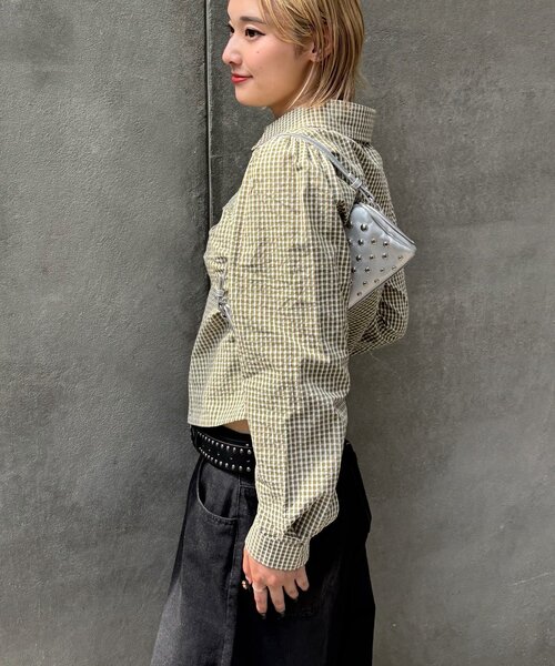 WHO'S WHO gallery(フーズフーギャラリー)の「パフスリーブギャザーブラウス(シャツ/ブラウス・レディース・ブラウン/グリーン/ネイビー・FREE)」の13枚目の写真