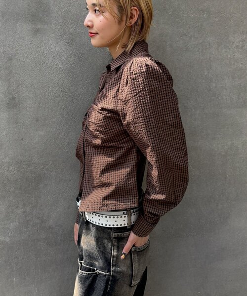 WHO'S WHO gallery(フーズフーギャラリー)の「パフスリーブギャザーブラウス(シャツ/ブラウス・レディース・ブラウン/グリーン/ネイビー・FREE)」の21枚目の写真