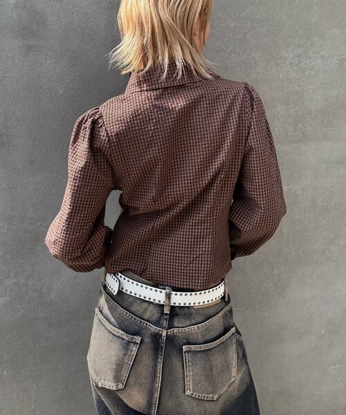 WHO'S WHO gallery(フーズフーギャラリー)の「パフスリーブギャザーブラウス(シャツ/ブラウス・レディース・ブラウン/グリーン/ネイビー・FREE)」の22枚目の写真