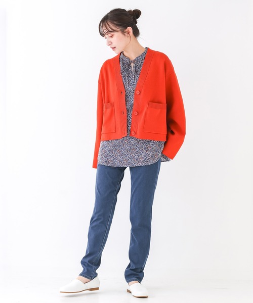 n'OrLABEL(ノアールレーベル)の「【UVカット・イージーケア・ストレッチ】ジャージーデニムレギパン(デニムパンツ・レディース・ネイビー/ブルー・S/3L/LL/M/L)」の10枚目の写真