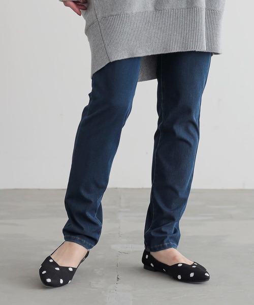 n'OrLABEL(ノアールレーベル)の「【UVカット・イージーケア・ストレッチ】ジャージーデニムレギパン(デニムパンツ・レディース・ネイビー/ブルー・S/3L/LL/M/L)」の7枚目の写真