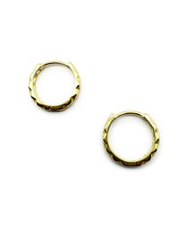 KISHOKACHI 希少価値 ダイヤシェイプデザインフープブラスクリッカーピアス
