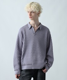 HARE | 【接触冷感】ステッチルーズニットポロ(HARE)(ポロシャツ)