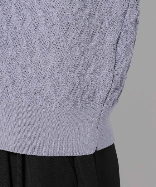HARE（ハレ）の「ステッチルーズニットポロ(HARE)（ポロシャツ・メンズ・ブラック/パープル/ライトグレー・FREE）」の19枚目の写真