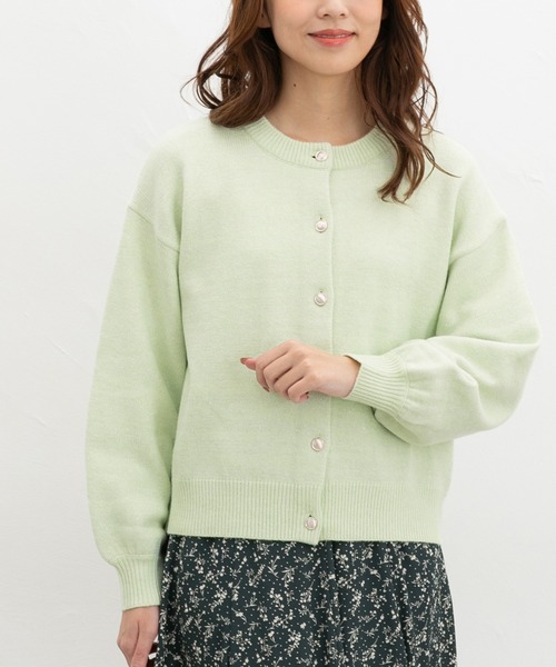 Honeys（ハニーズ）の「ラメクルーカーディガン（カーディガン/ボレロ・レディース・ライトグリーン/ピンク/ブルー/グレー/モカ・M/LL/L/3L）」の12枚目の写真