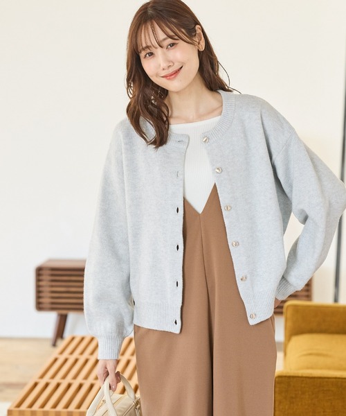 Honeys（ハニーズ）の「ラメクルーカーディガン（カーディガン/ボレロ・レディース・ライトグリーン/ピンク/ブルー/グレー/モカ・M/LL/L/3L）」の14枚目の写真