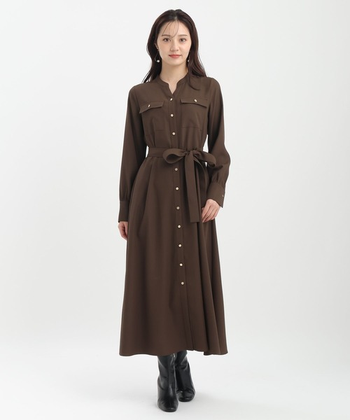 Andemiu（アンデミュウ）の「【WEB限定】キンボタンサファリワンピース601751（ワンピース・レディース・ネイビー/ブラウン/ブルーグレー/ライトグリーン・FREE）」の8枚目の写真