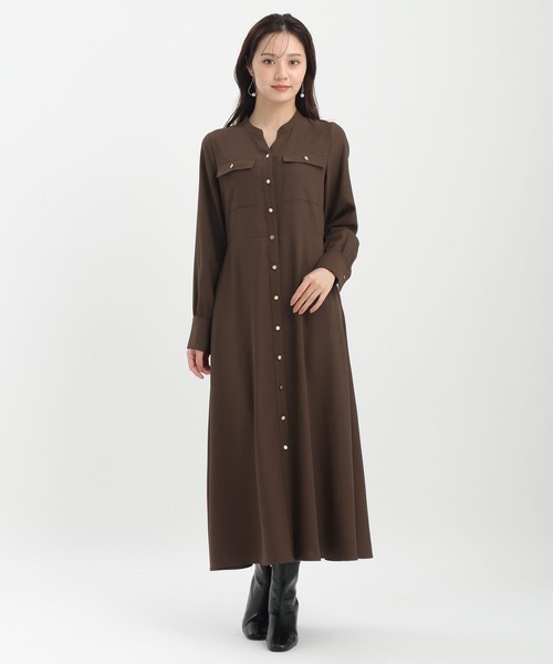 Andemiu（アンデミュウ）の「【WEB限定】キンボタンサファリワンピース601751（ワンピース・レディース・ネイビー/ブラウン/ブルーグレー/ライトグリーン・FREE）」の10枚目の写真