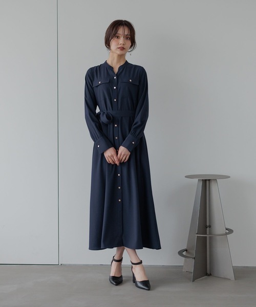 Andemiu（アンデミュウ）の「【WEB限定】キンボタンサファリワンピース601751（ワンピース・レディース・ネイビー/ブラウン/ブルーグレー/ライトグリーン・FREE）」の22枚目の写真