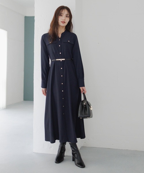 WEB限定】キンボタンサファリワンピース601751（ワンピース）｜Andemiu