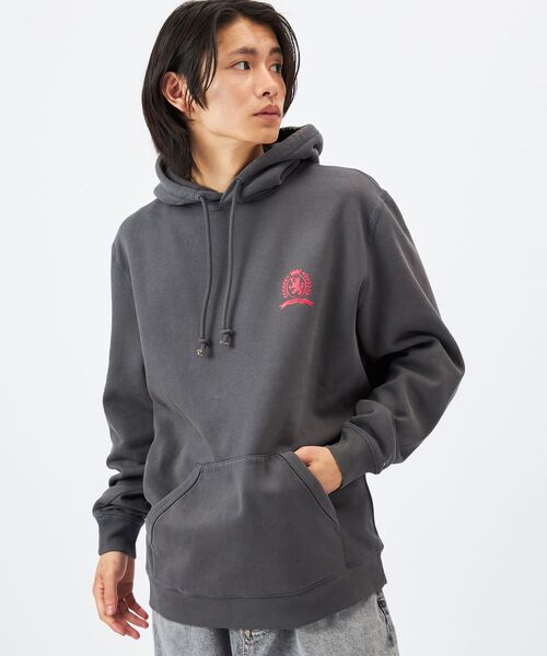 tommy jeans(トミー ジーンズ)の「ウォッシュドクレストレギュラーフィットパーカー(スウェット・メンズ・ブラック/チェリーピンク/ライトグレー・X-LARGE/SMALL/MEDIUM/LARGE)」の20枚目の写真
