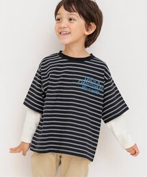 BREEZE | 【ジュニア対応】2Pレイヤード風ボーダーロンT(Tシャツ/カットソー)